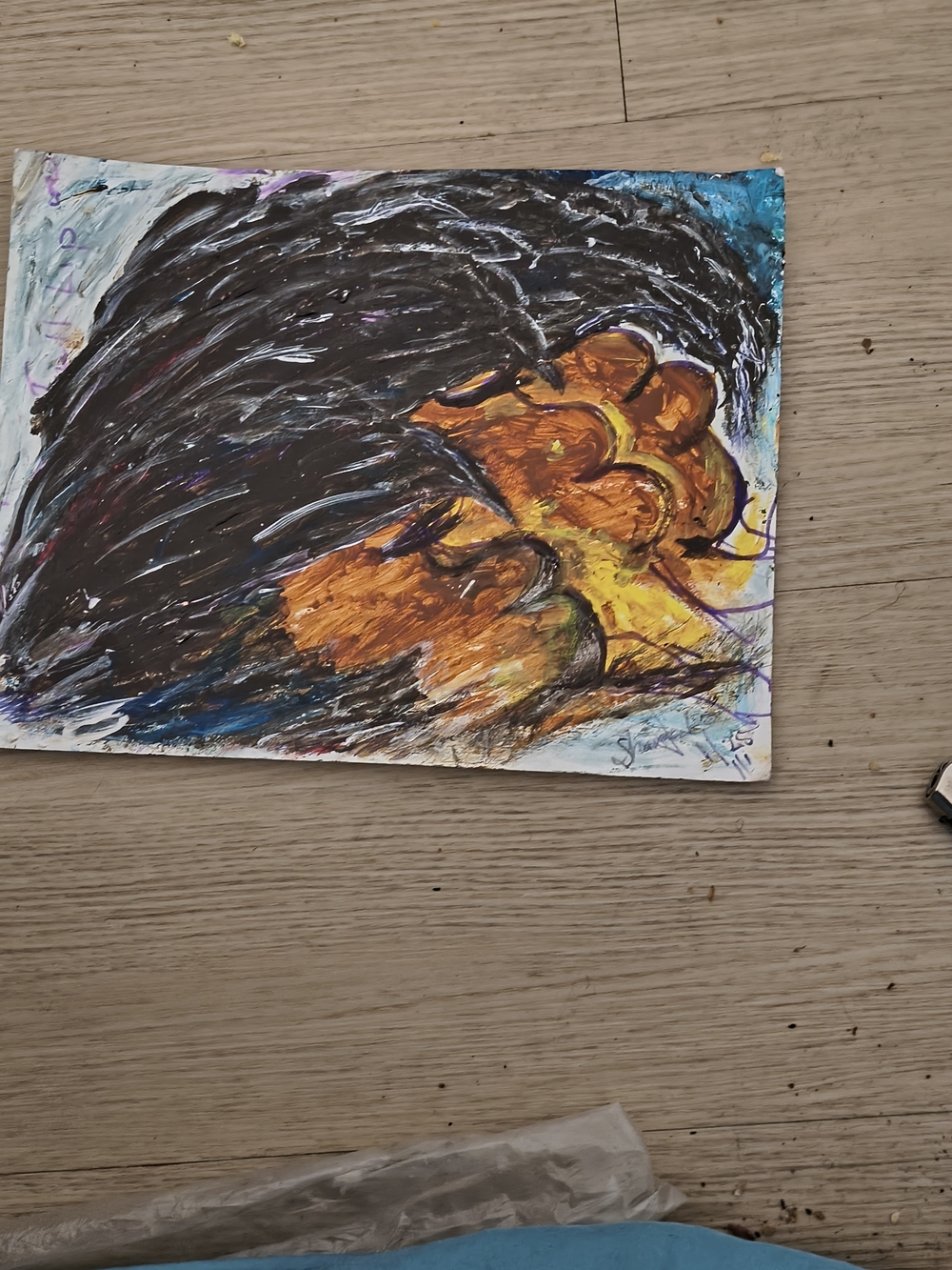 Abstract Original Artwork in Black & Orange